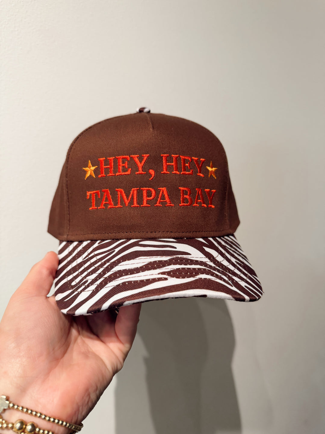 Hey Hey Tampa Bay | TB Bucs Inspired Zebra Trucker Hat