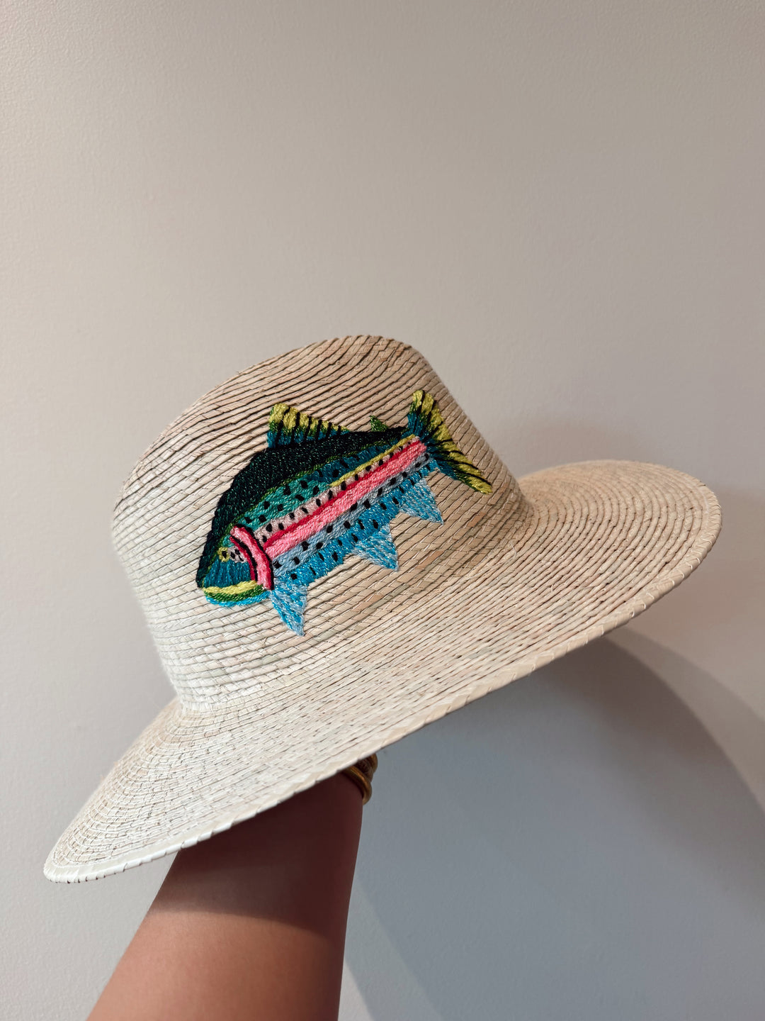 Embroidered Fish Straw Hat