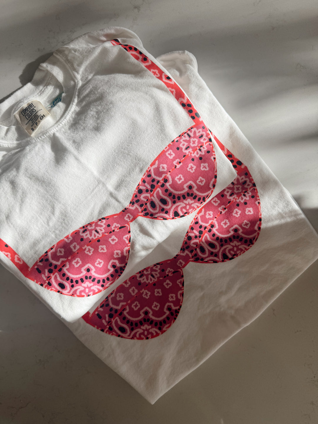 Bandana Print Bikini Top Graphic Tee