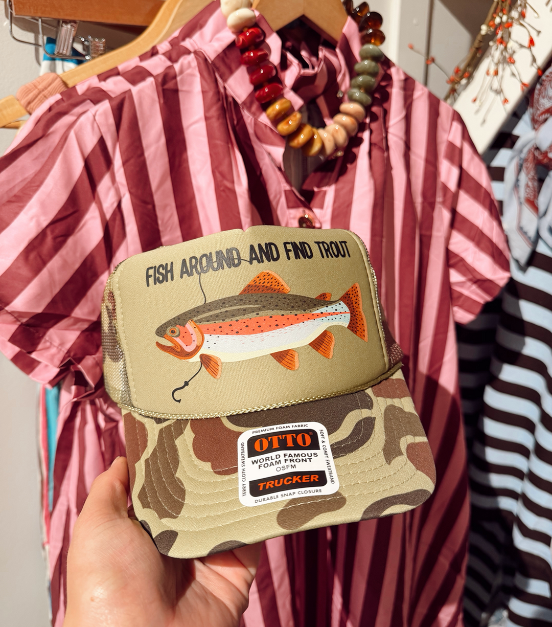 Fish Around and Find Trout Trucker Hat