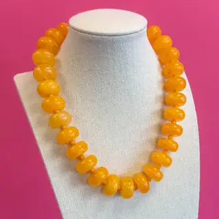 Orange Circle Bauble Ball Necklace