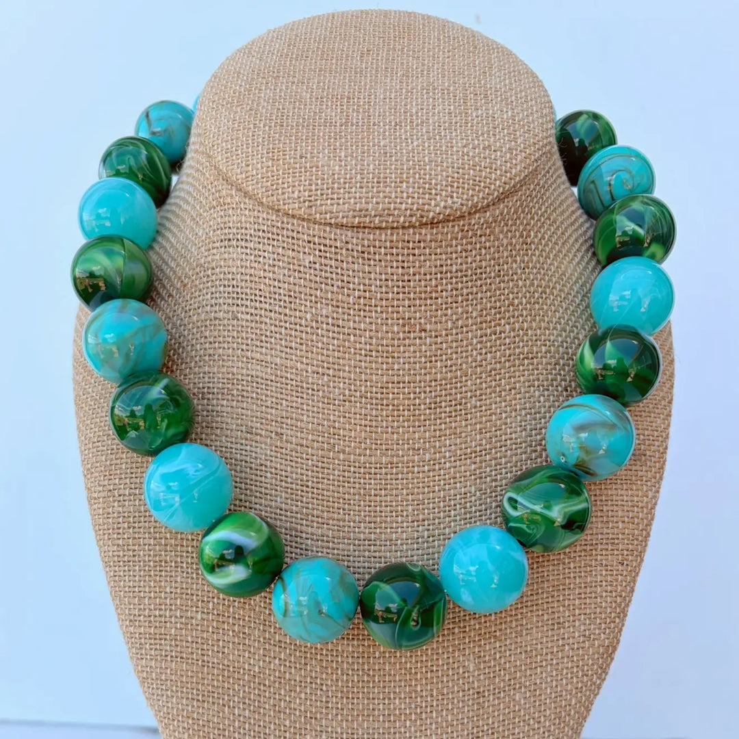 Green Blue Bauble Necklace