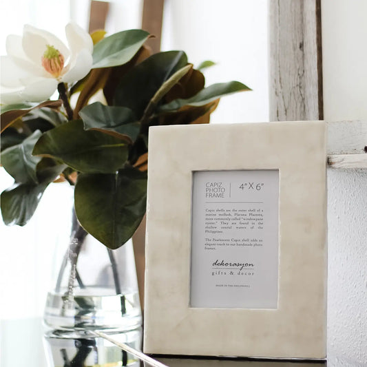 4" X 6" Capiz Photo Frame (Natural White)
