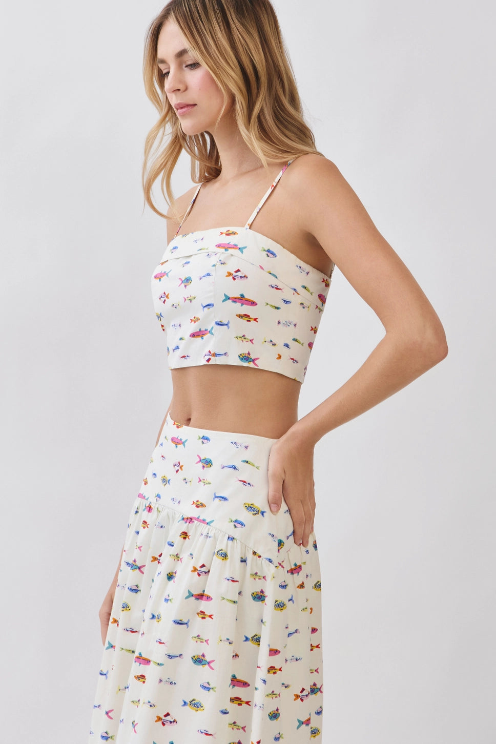 By the Shore Fish Print Cami Top