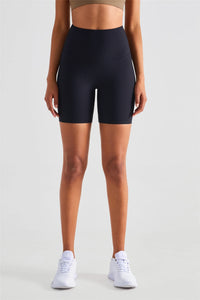Black Ribbed Biker Shorts