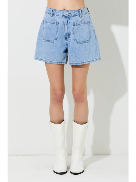 Washed Denim Short