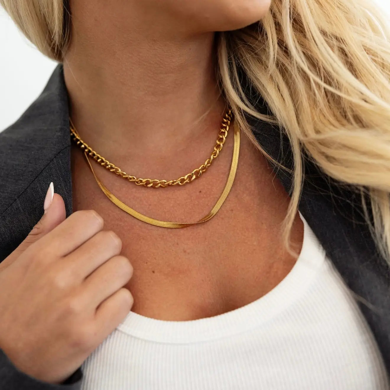 Chain + Herringbone Necklace