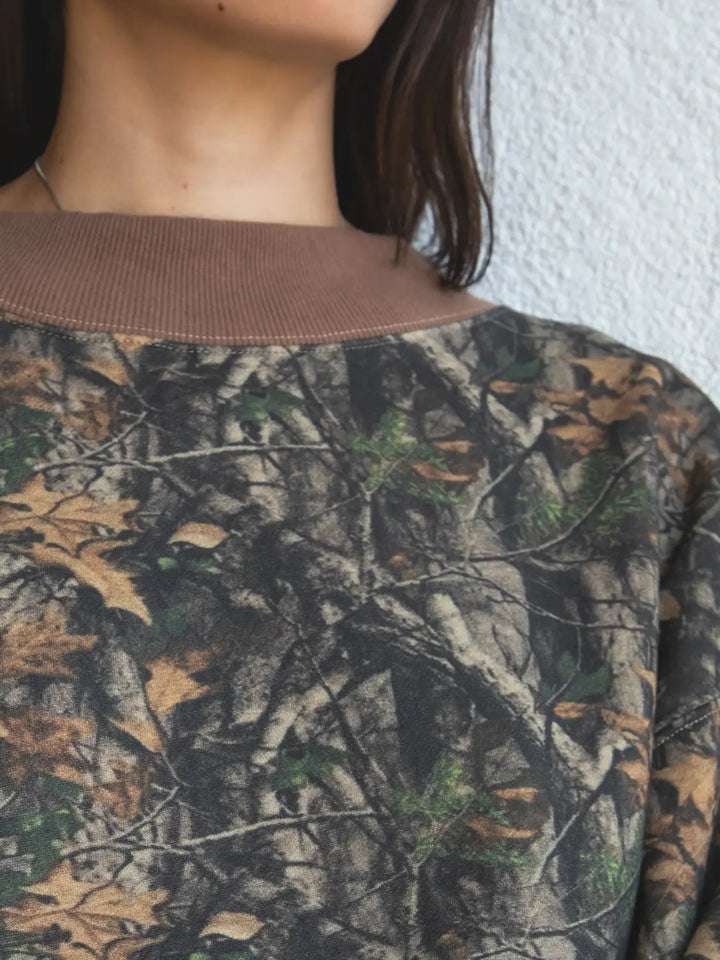 Bayou Dark Woodland Camo Mock Neck Sweatshirt