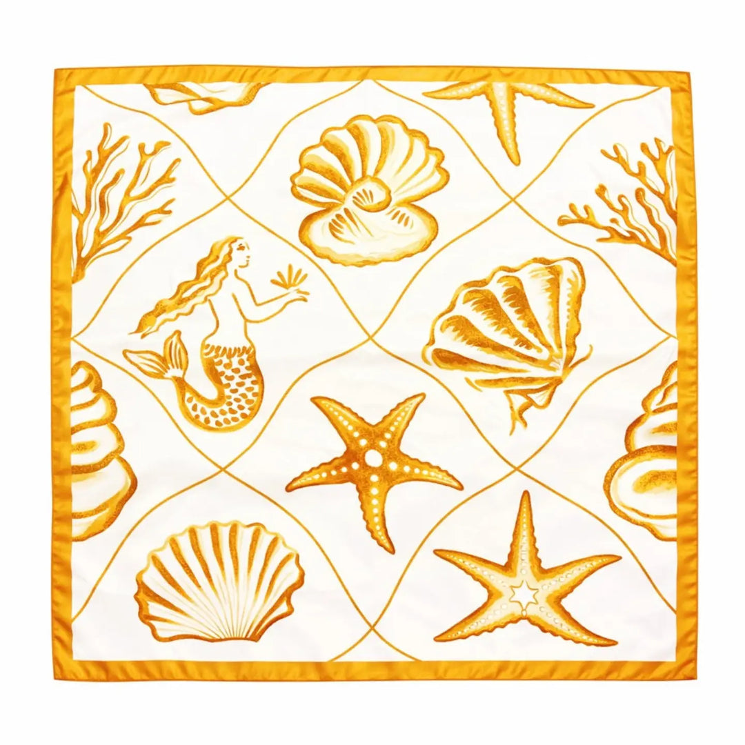 Color Sea Shell Square Scarf – Nautical Starfish & Ocean Print