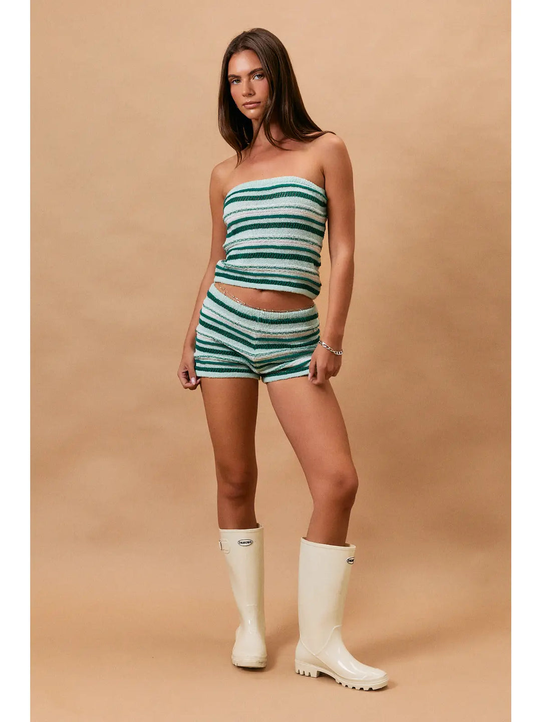 Stripe Summer Sweater Tube Top