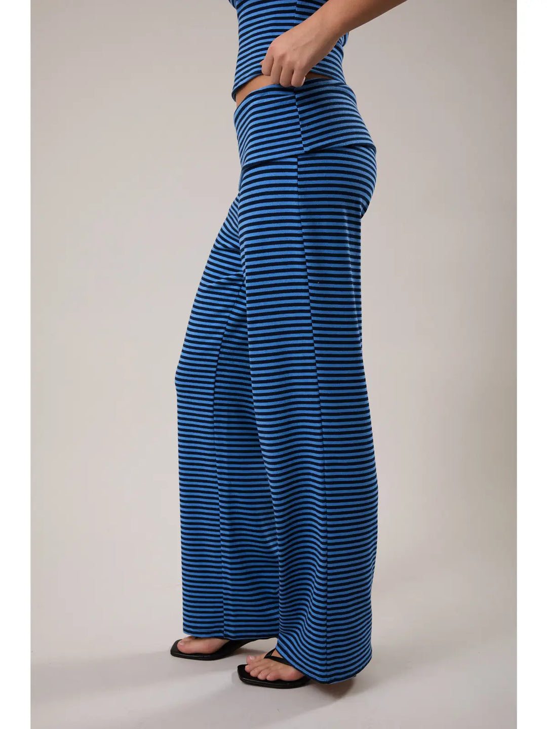 Stripe Foldover Waist Pants