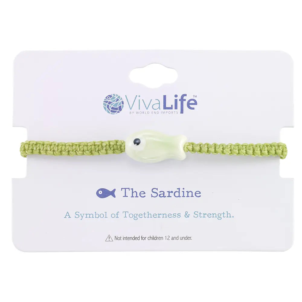 Wax Cord Ceramic Sardine Bracelet