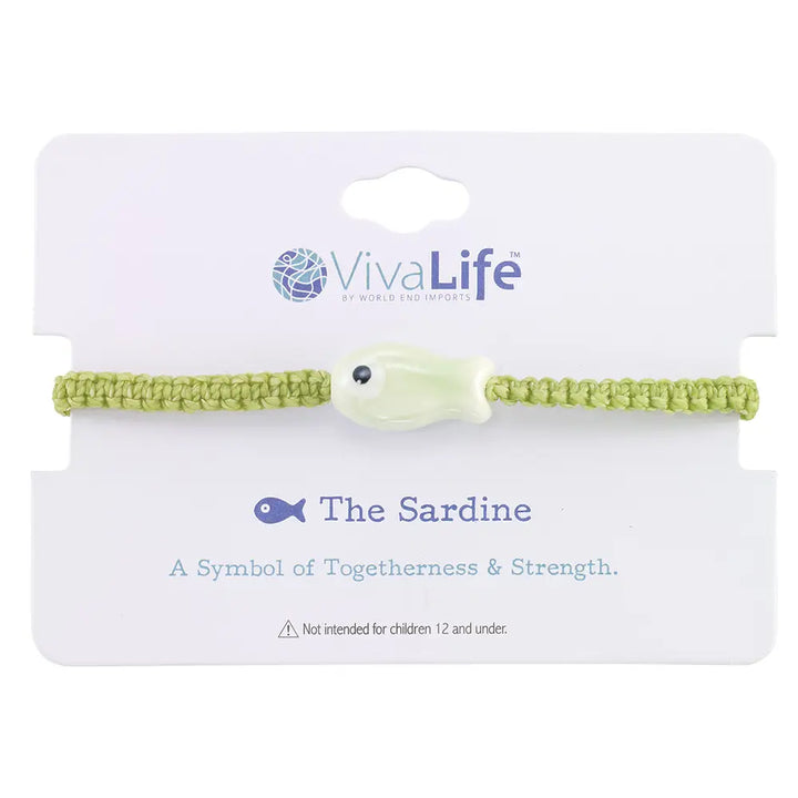 Wax Cord Ceramic Sardine Bracelet