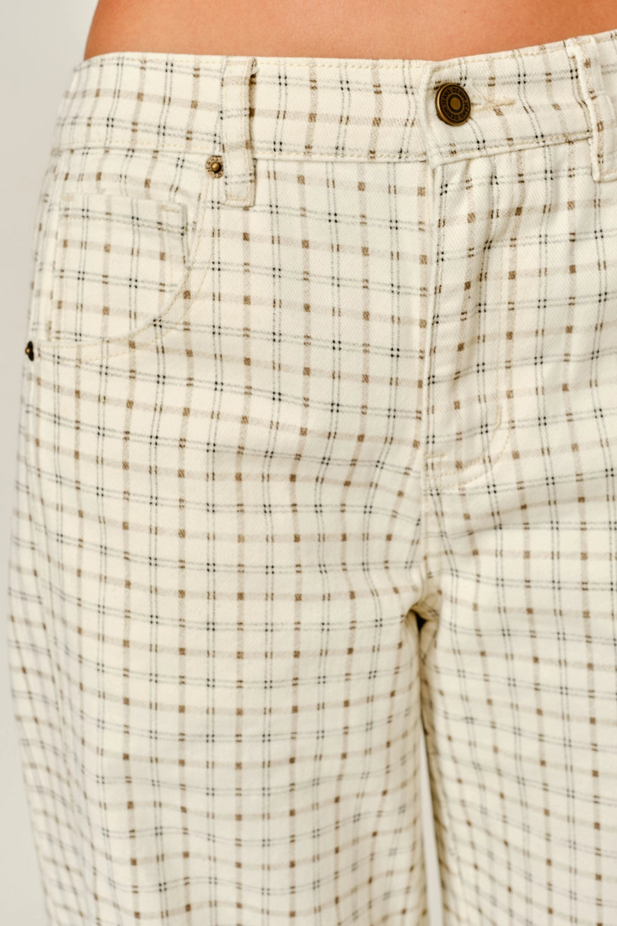 Oxford Plaid Barrel Pants