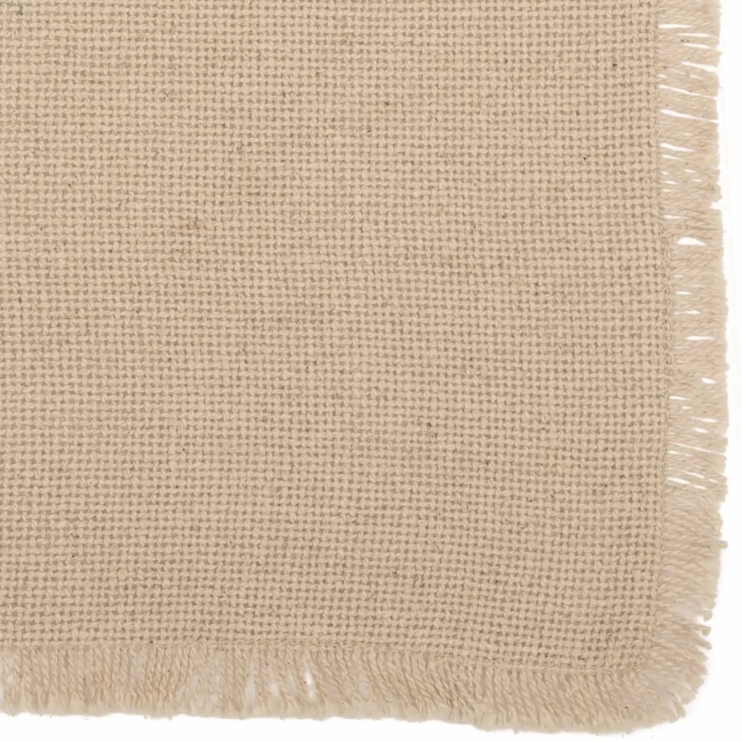 Burlap Vintage Placemat Set of 6 Fringed 12x18