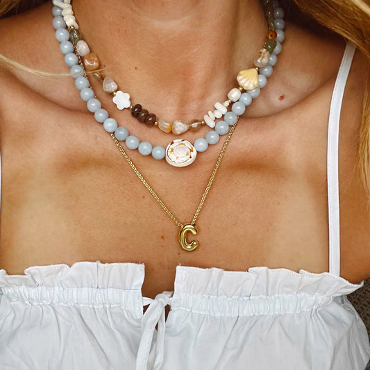 Blue Jean Shell Necklace