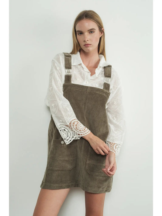 Corduroy Overall Mini Dress