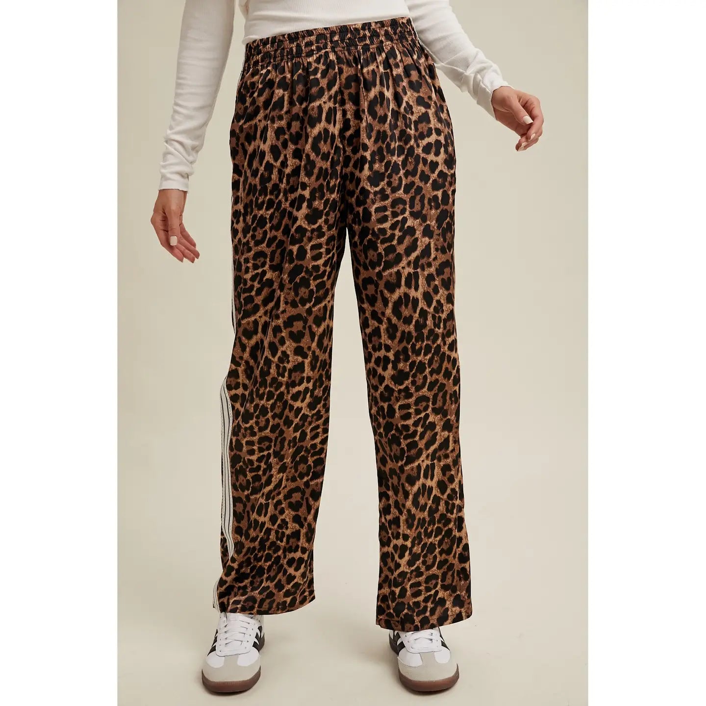 Leopard Pants with Side Trim