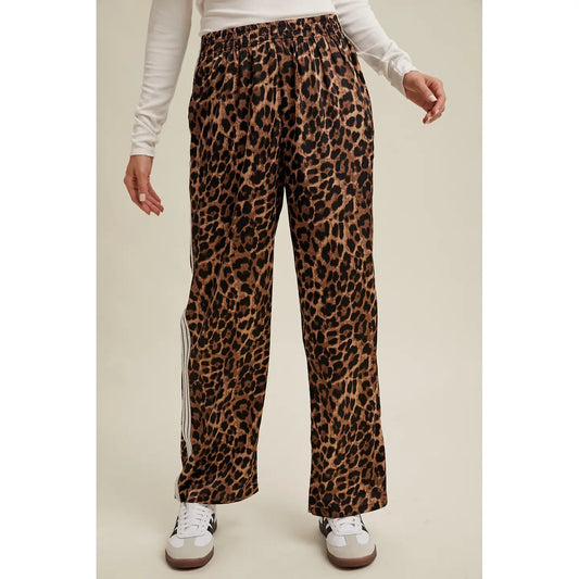Leopard Pants with Side Trim