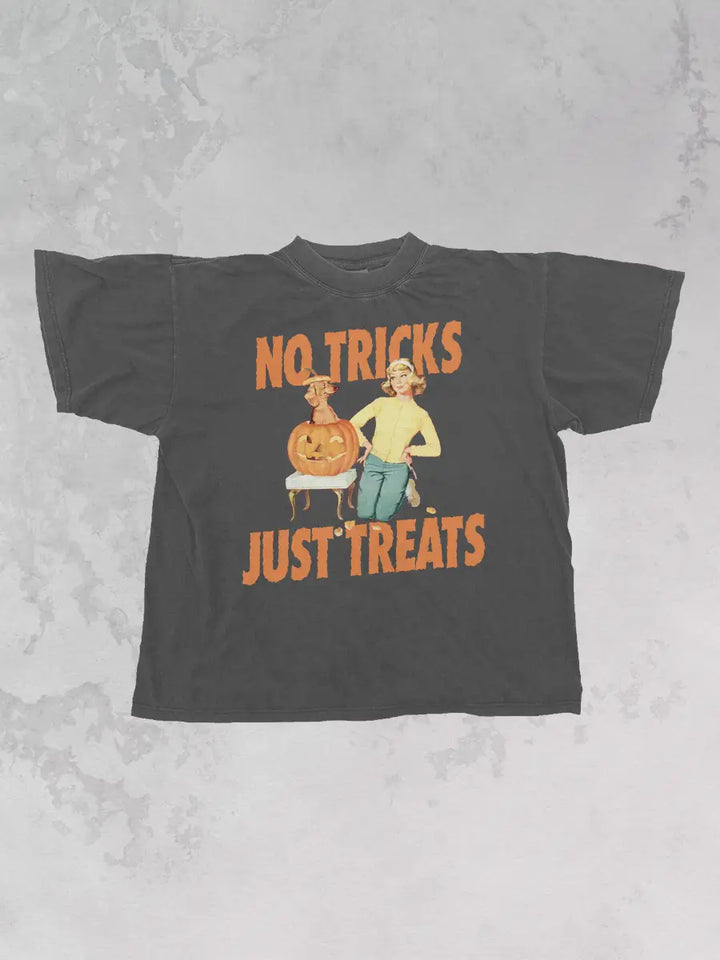 No Tricks Just Treats,  Halloween Oversized Tshirt