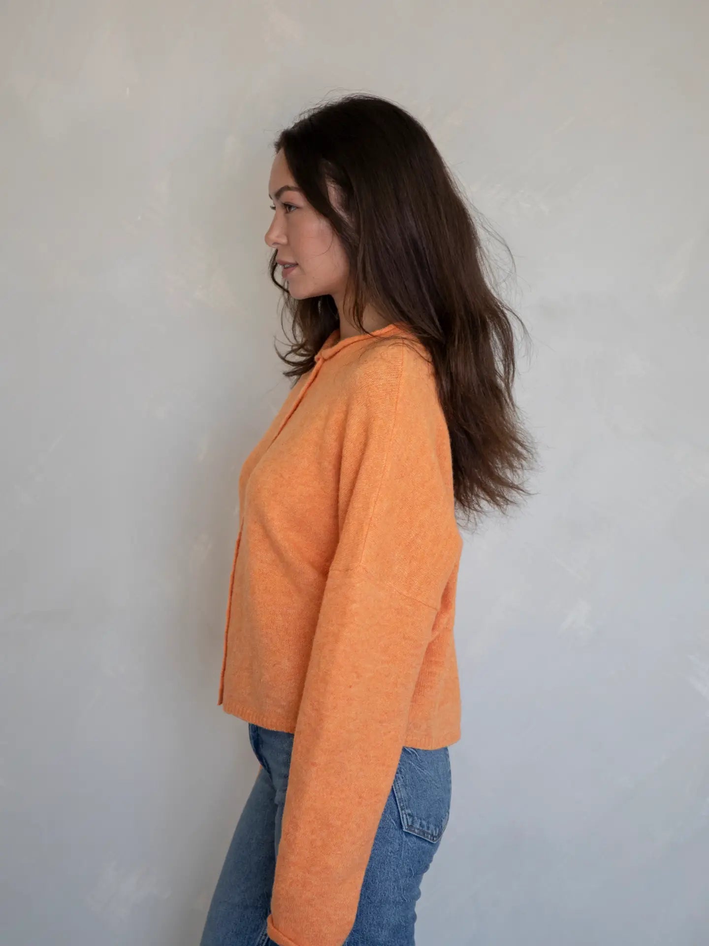 Orange Piper Cardigan