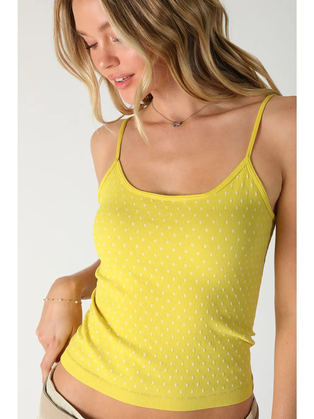 White Polka Dot Strap Cami