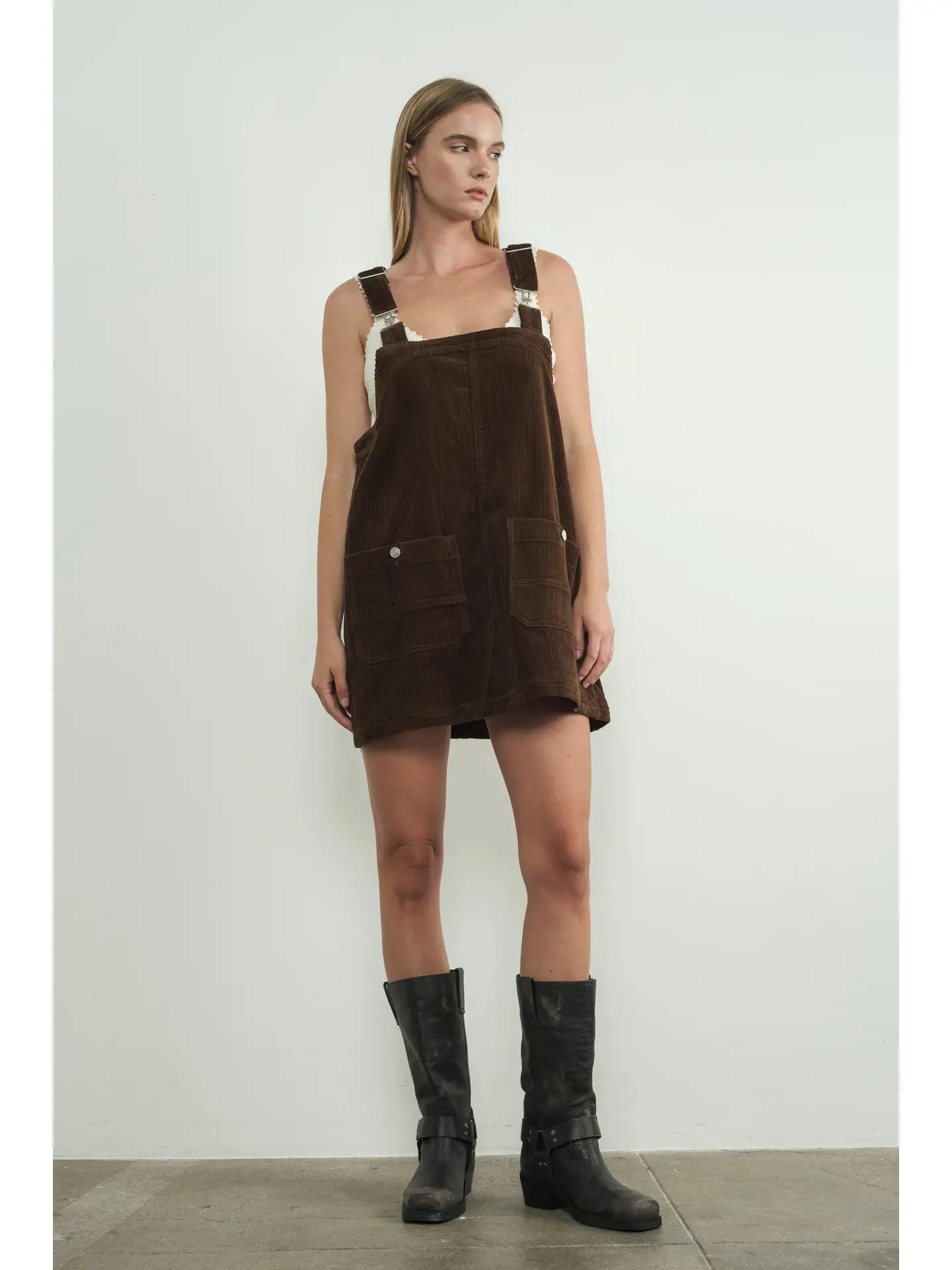 Corduroy Overall Mini Dress