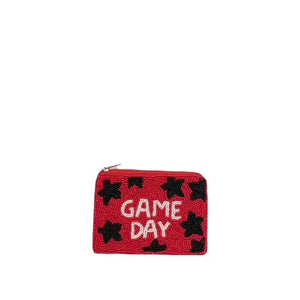 Game Day/Black Stars Beaded Mini Pouch - Bucs