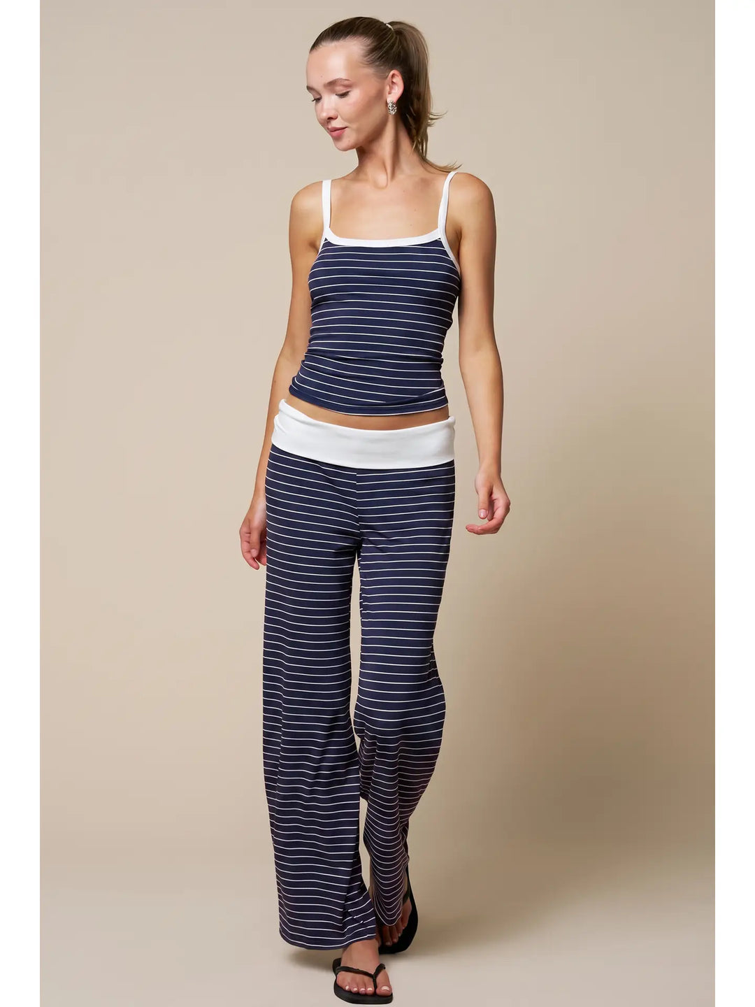 Navy Striped Tank Top