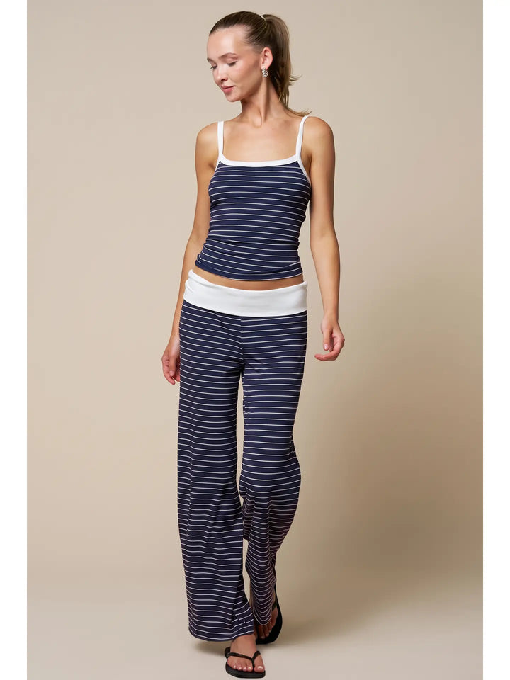 Navy Striped Tank Top