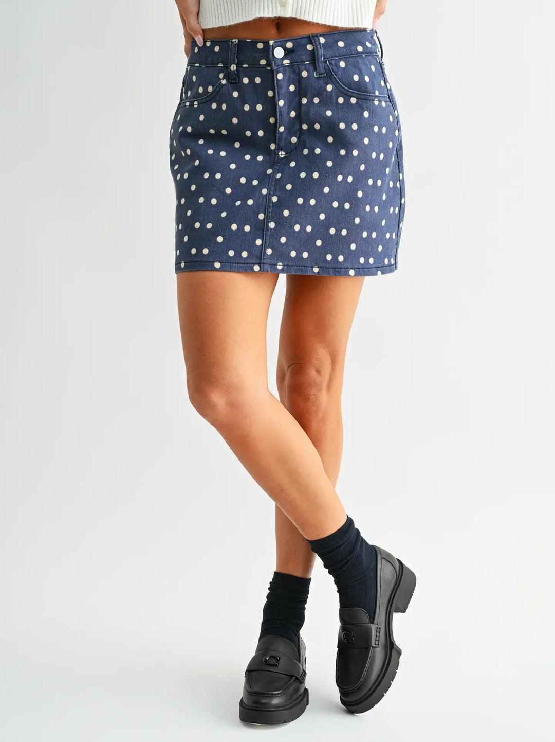 Polka Dot Longer Length Skort