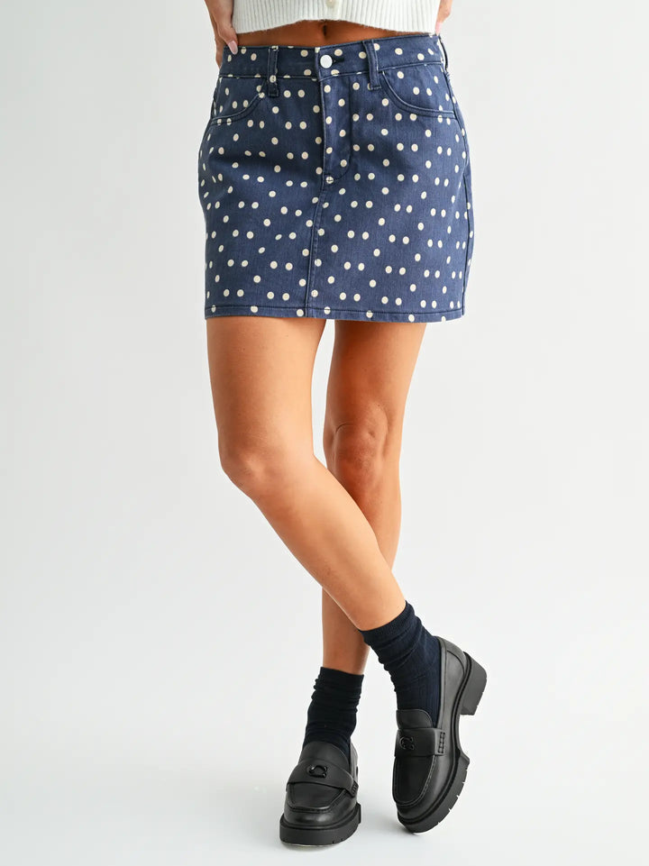 Polka Dot Longer Length Skort
