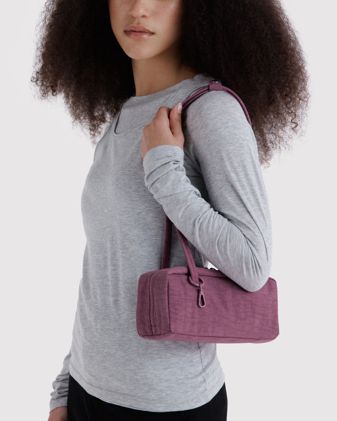 Plum Small Nylon Bowler Bag Baggu