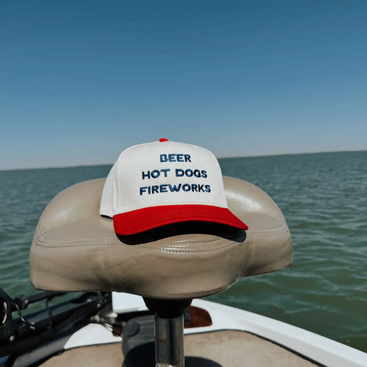 Beer Hot Dogs Fireworks Embroidered Trucker Hat