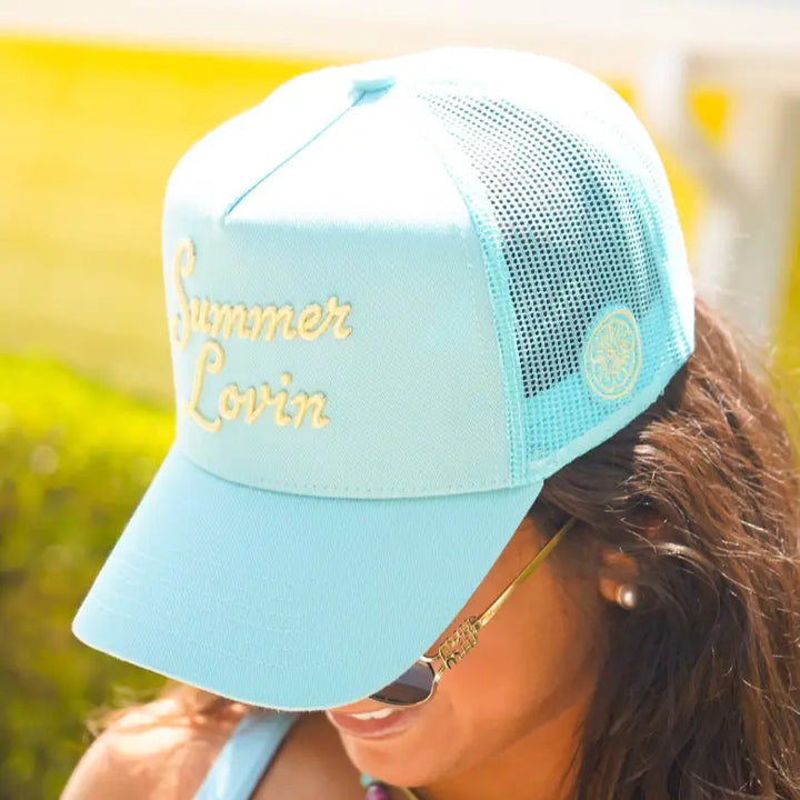 Summer Lovin - Baby Blue Canvas Trucker Hat
