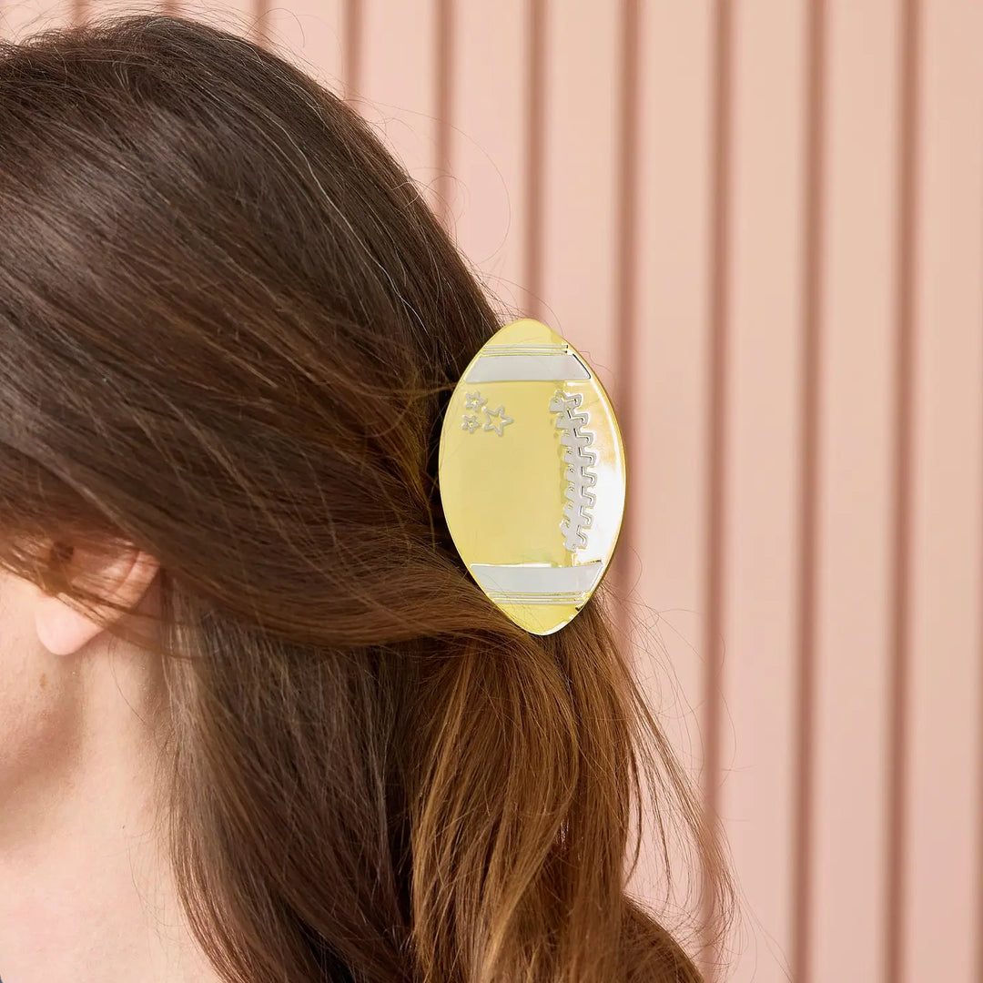 Go For the Gold Football Claw Clip