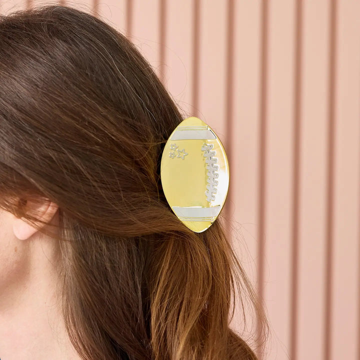 Go For the Gold Football Claw Clip