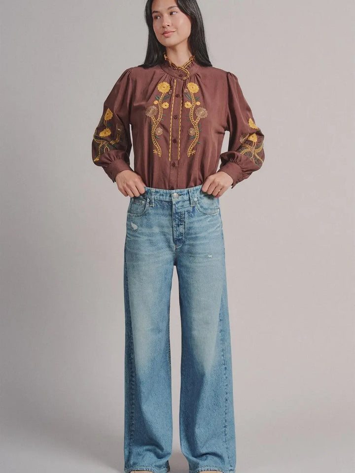 Lounge Style Jean Pants | French Terry Wide Leg Pants with Flared Hem