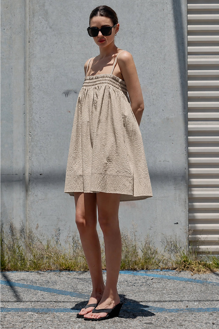 Smocked Stripe Cami Dress