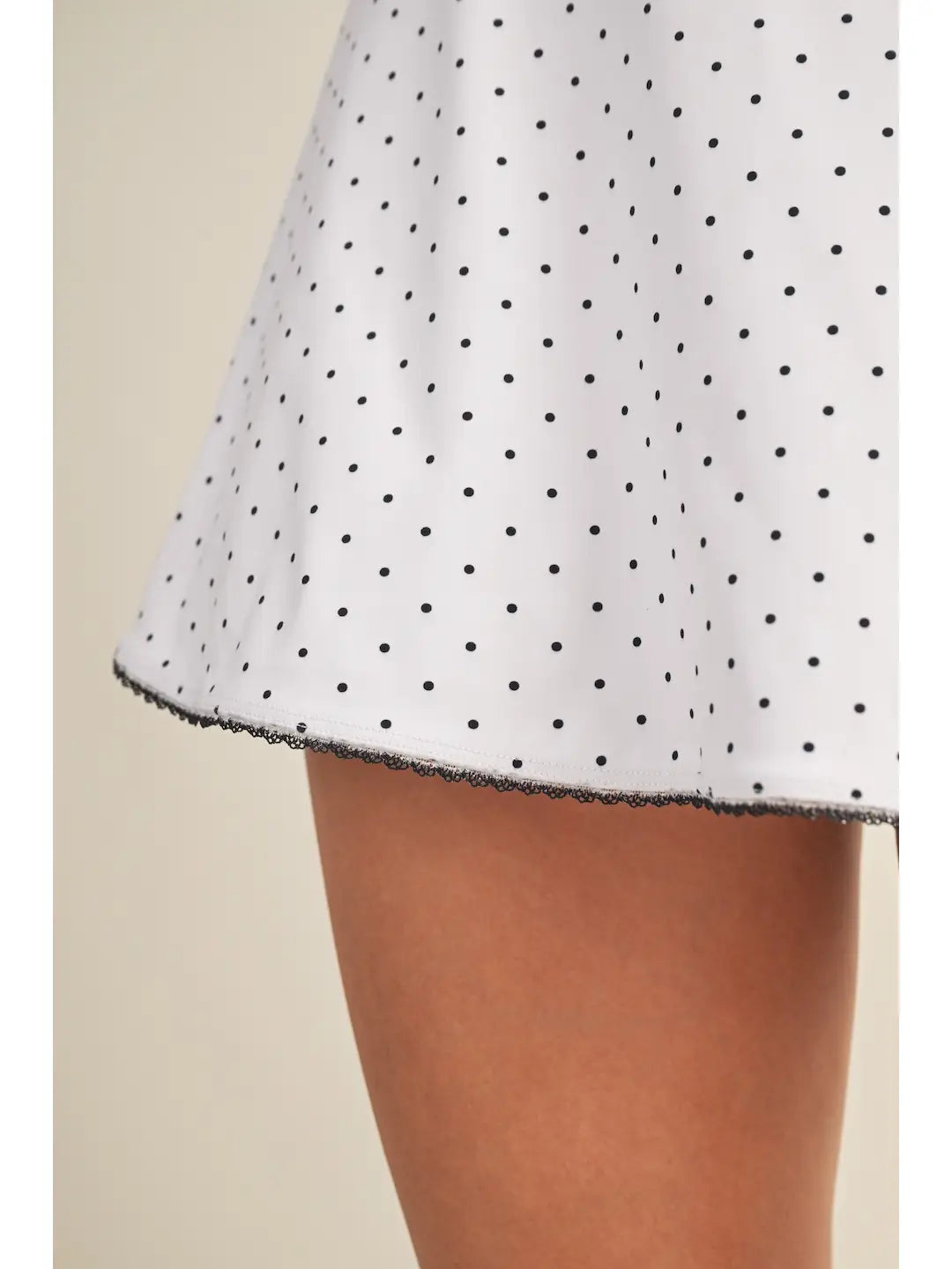 Polka Dot Print Lace Trim Ruffle Mini Dress