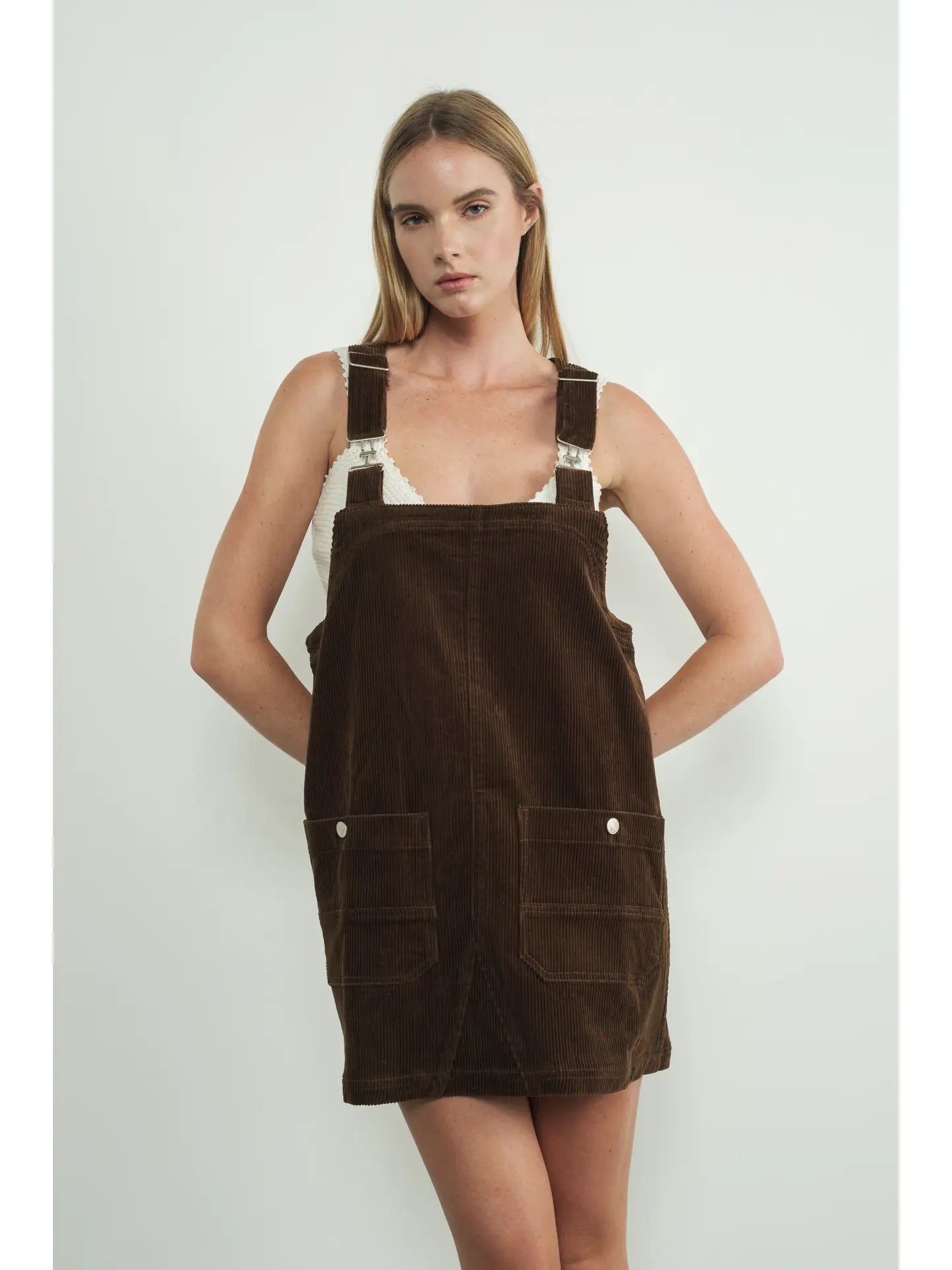 Corduroy Overall Mini Dress