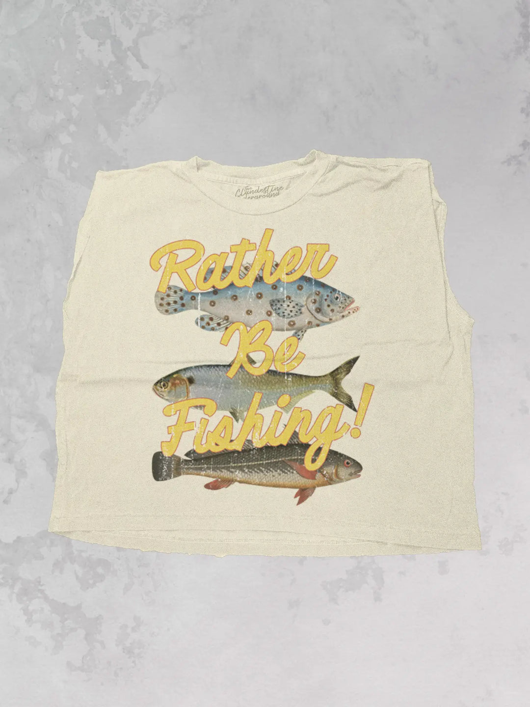 Rather Be Fishing, 3 Fish Cropped Muscle Tank
