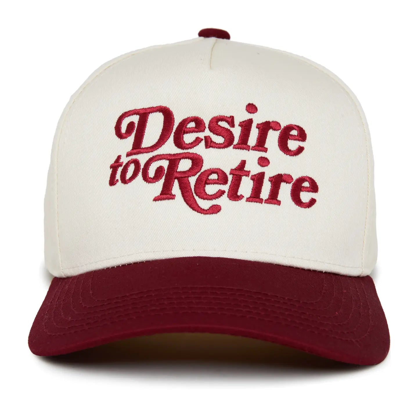 Two Tone Cap - Desire To Retire (Burgundy/Beige)