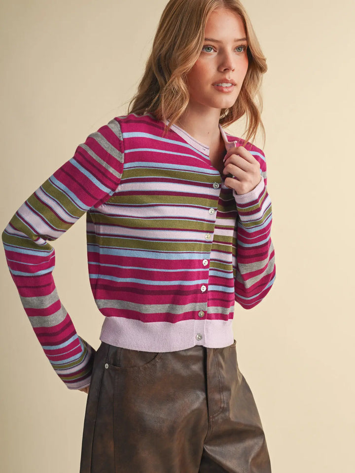 Plum Multi Cardigan