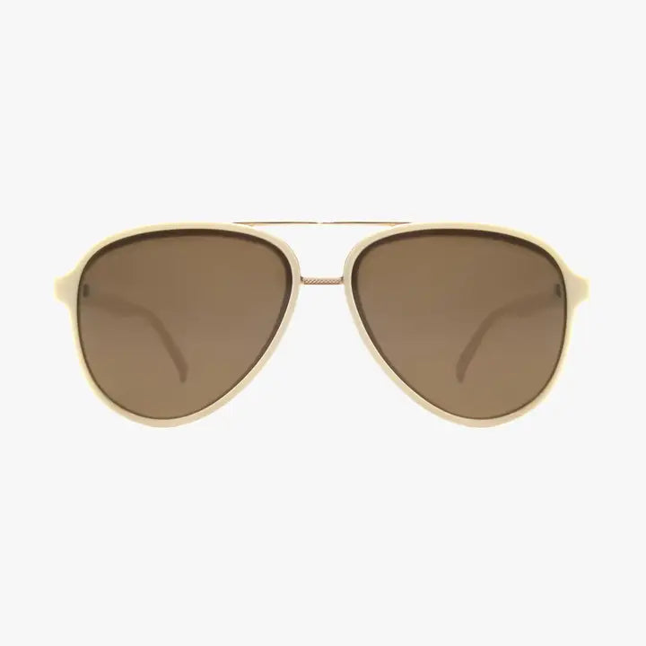Knox Ivory Polarized Fashion Aviator Sunglasses