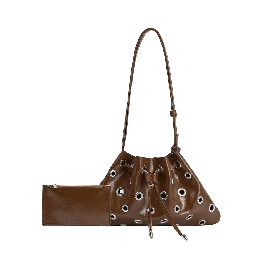Paloma Chocolate Recycled Vegan Shoulder Bag Melie Bianco
