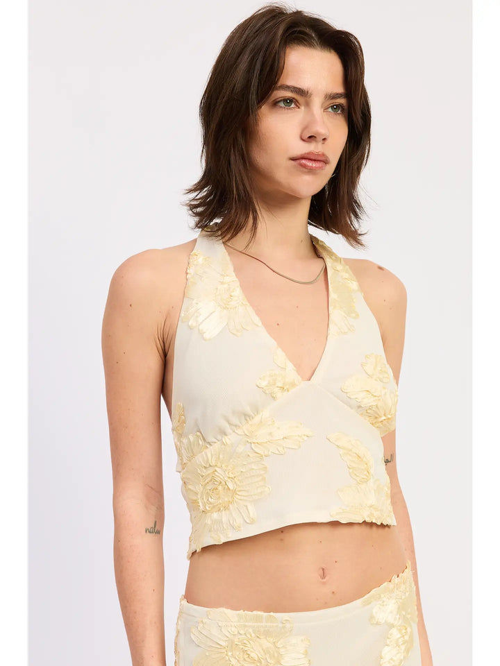 Neck Tie Halter Macrame Top