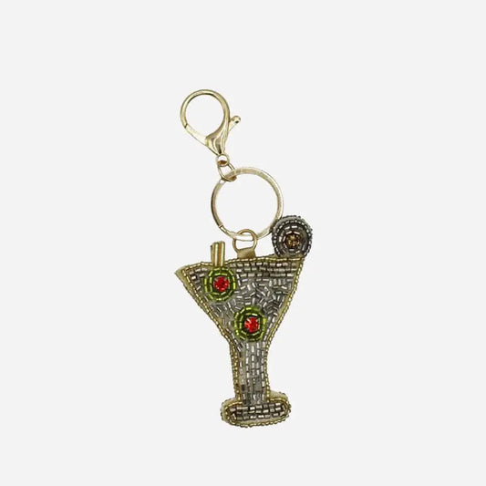 Martini Beaded Bag Charm