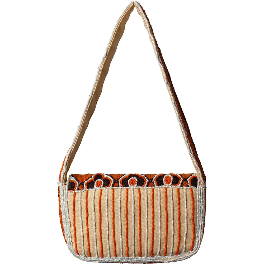 Terracotta Boho Beaded Shoulder Bag