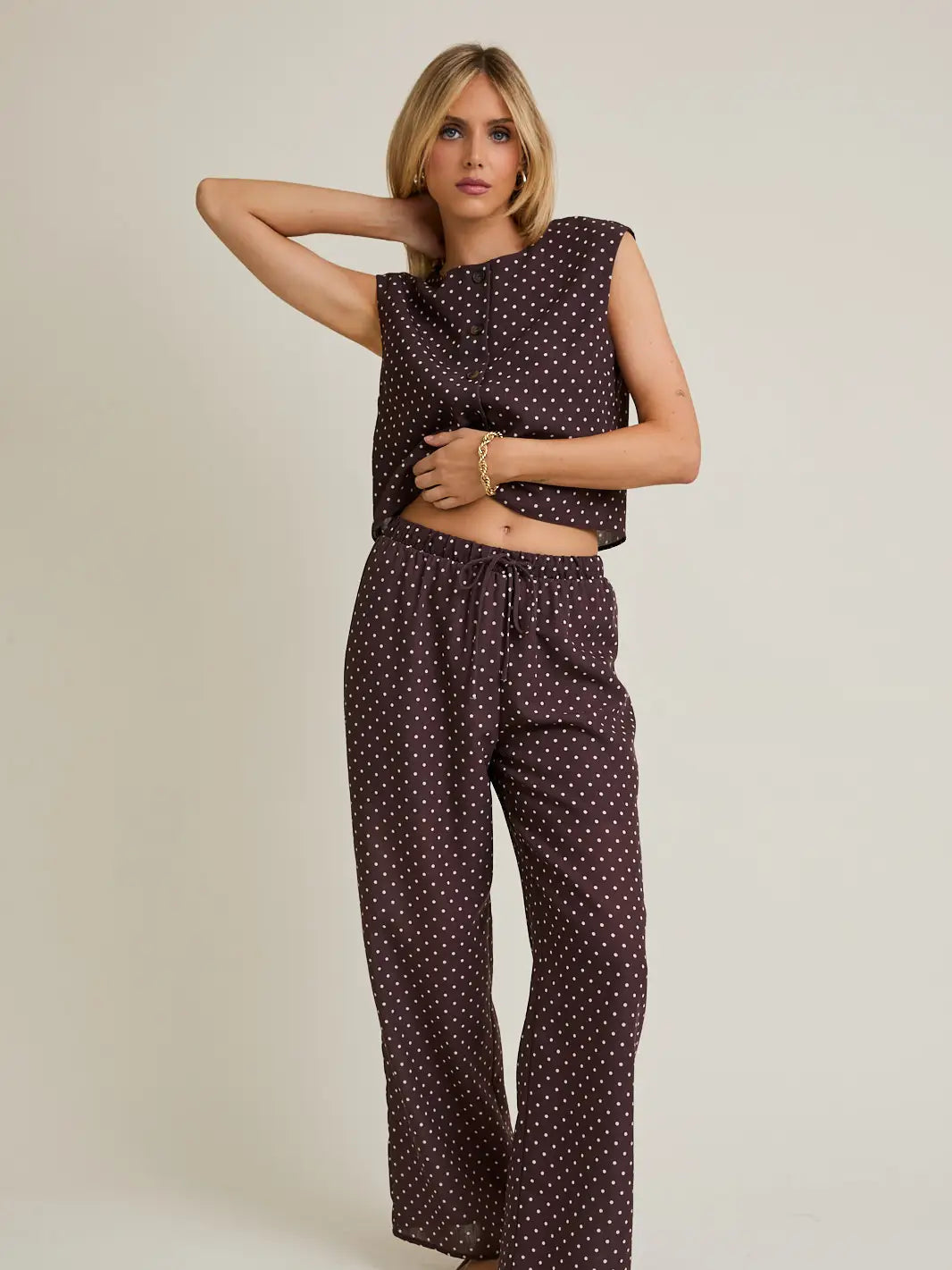Waist Tie Dot Pants